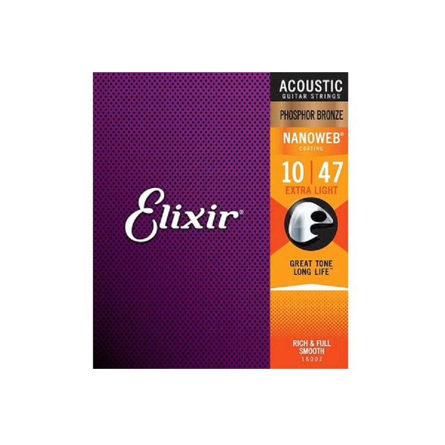 Elixir Nanoweb EL16002 Комплект 6 струни за акустична китара 010–047