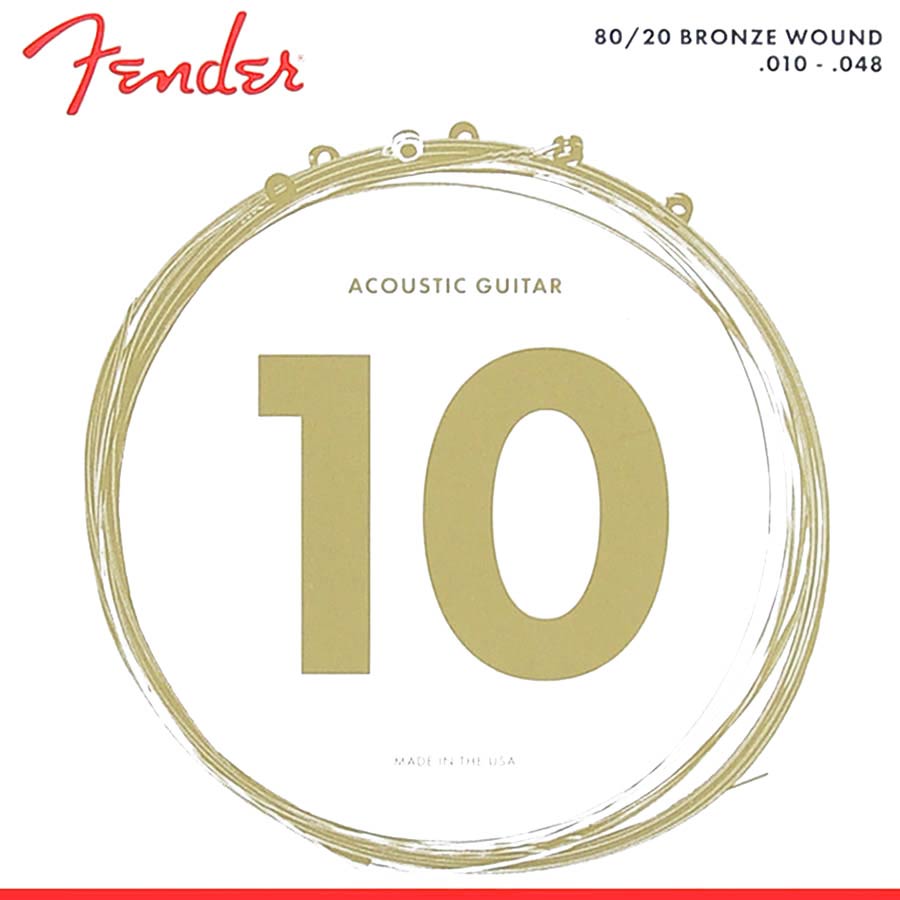 Fender F70XL Комплект струни за акустична китара, 80/20 bronze, extra light 010–048