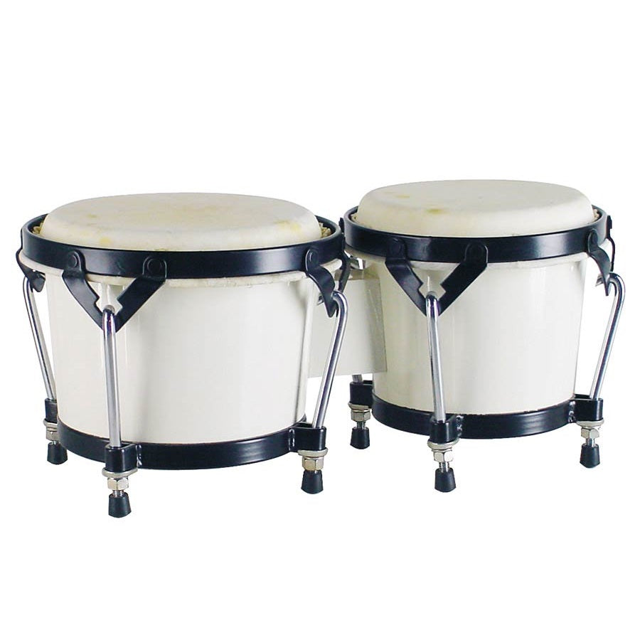 Hayman BG405WH Бонго от масивна дървесина, с мембрани от естествена кожа, бял