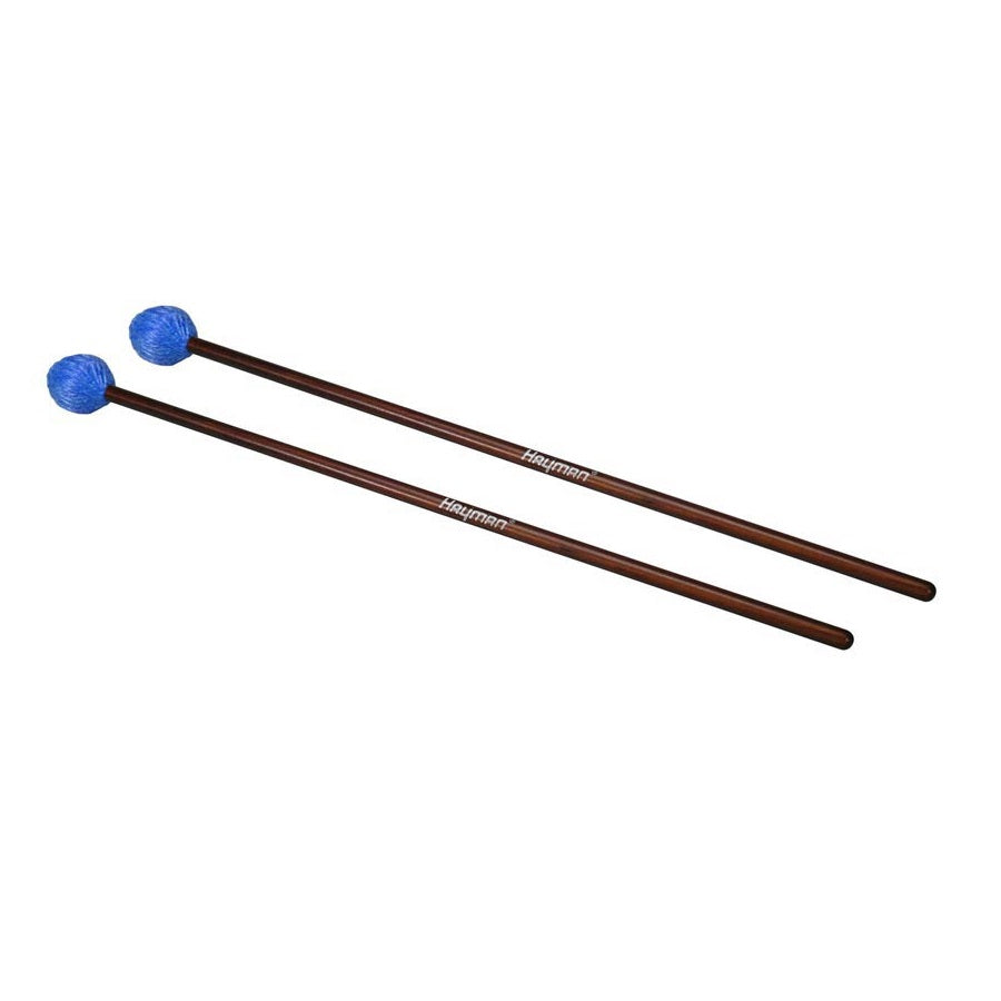 Hayman MM2 Чифт палки за маримба, 425 mm, ратанови дръжки, меки глави 33 mm, сини