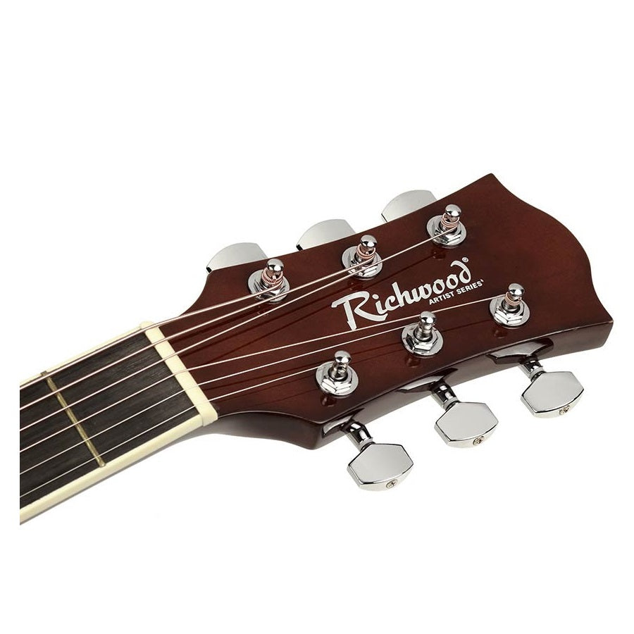 Richwood RA12CE Електро-акустична китара Auditorium Cutaway, Artist Series, активен EQ адаптер, натурален гланц