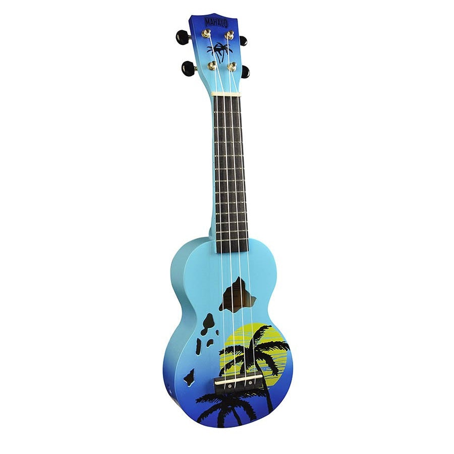 Mahalo MD1HABUB Комплект сопрано укулеле, Blue Burst, калъф, 3 перца