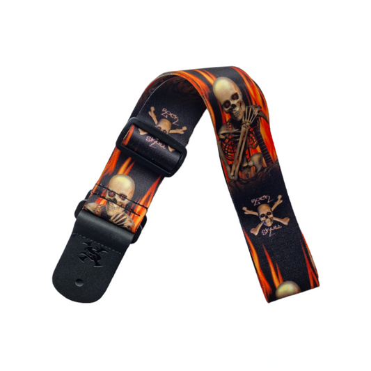 SX GSP2FS Колан за китара fire skull