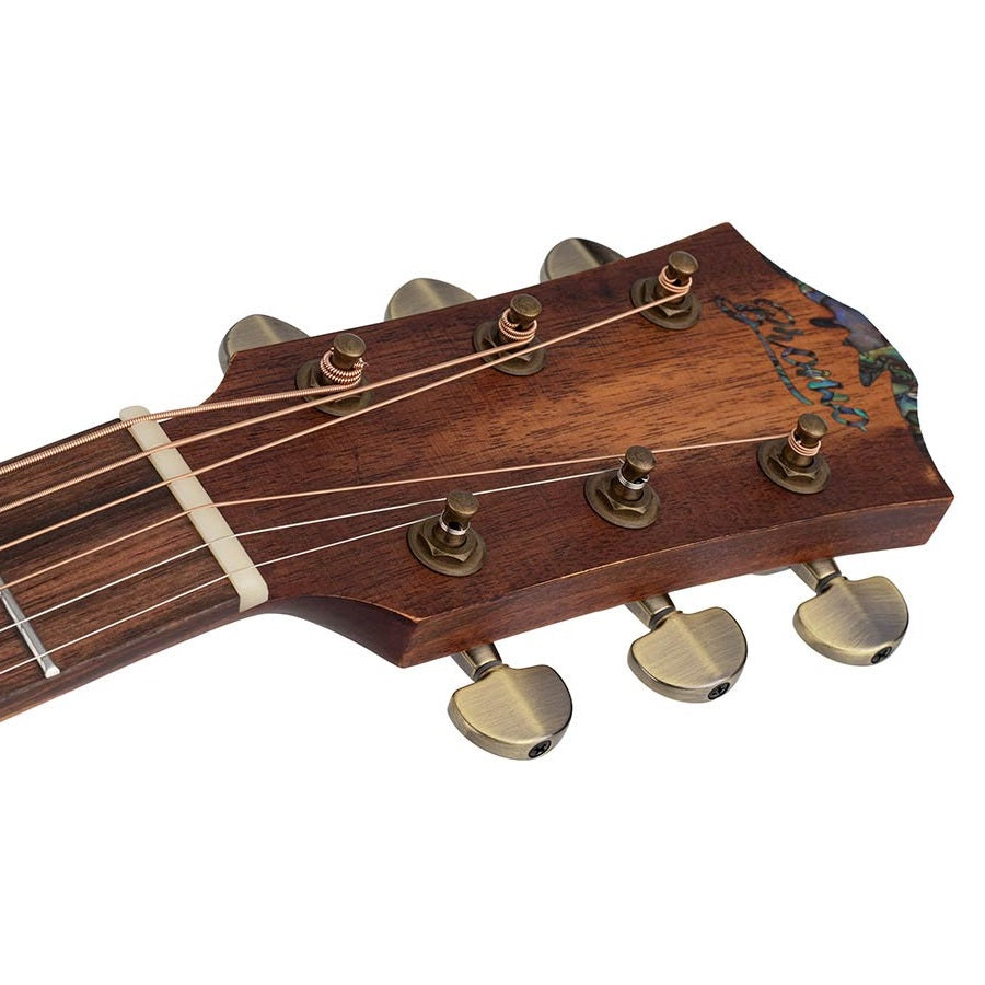 Bromo BAR1HHS Акустична китара Dreadnought, Изцяло от масивно дърво, Смърч и Махагон, калъф