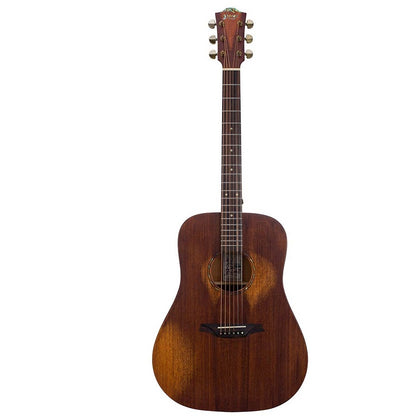 Bromo BAR1HM Акустична китара Dreadnought, Изцяло от масивно дърво, Махагон, калъф
