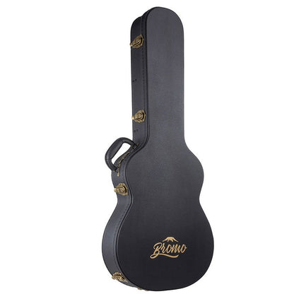 Bromo BEN2C3TS Електро-акустична класическа китара с найлонови струни, Fusion Craft, Hollow Body Cutaway, Amara Ebony, 3 Tone Sunburst гланц, включен твърд куфар