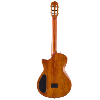 Bromo BEN2C Електро-акустична класическа китара с найлонови струни, Fusion Craft, Hollow Body Cutaway, Amara Ebony, натурален гланц, включен твърд куфар