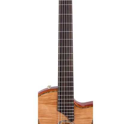 Bromo BEN2C Електро-акустична класическа китара с найлонови струни, Fusion Craft, Hollow Body Cutaway, Amara Ebony, натурален гланц, включен твърд куфар