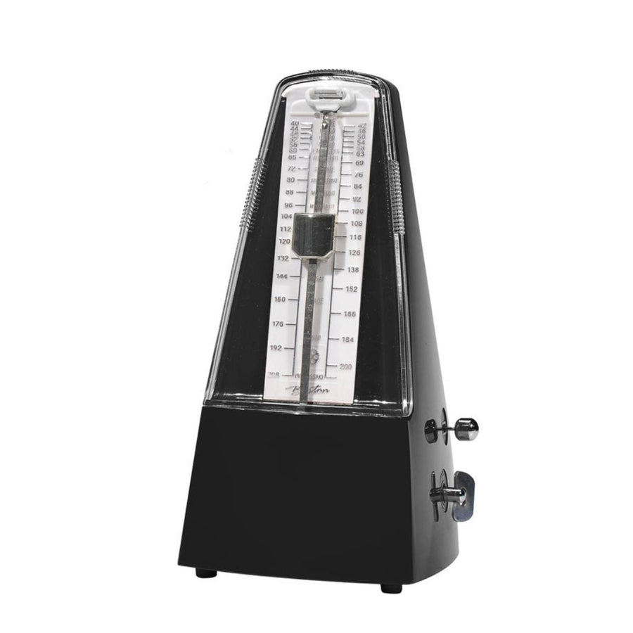 Boston BMM60BK Класически механичен метроном, 40–208 BPM, със звънец, черен