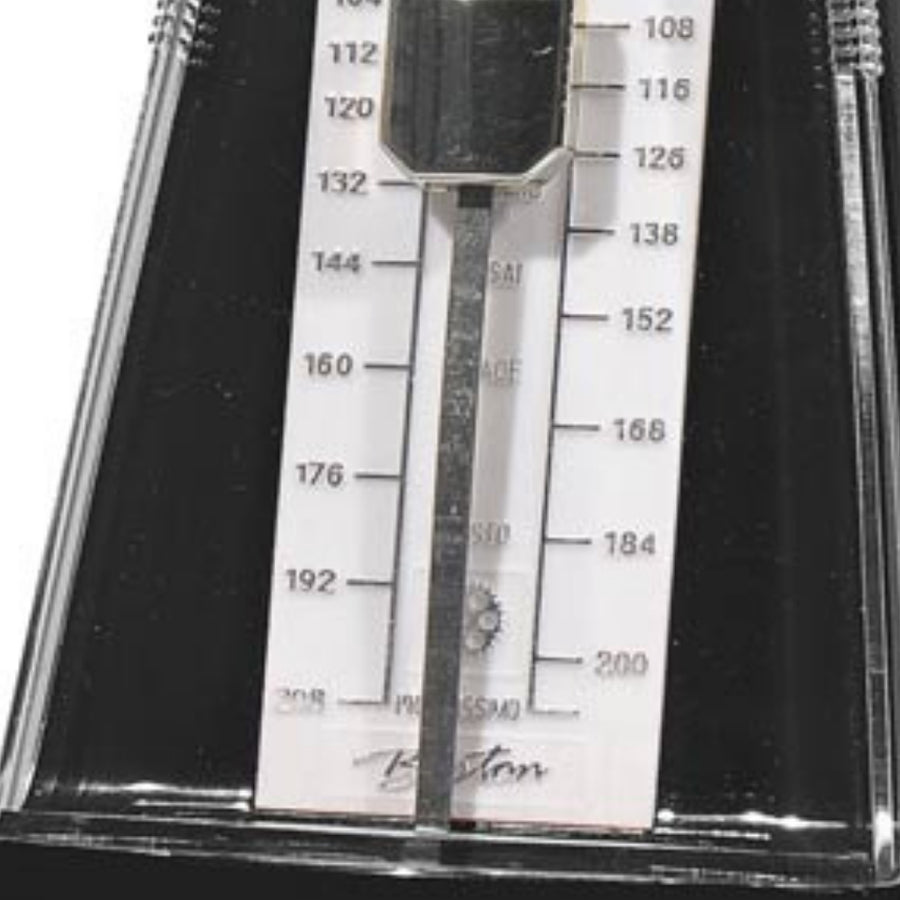 Boston BMM60BK Класически механичен метроном, 40–208 BPM, със звънец, черен