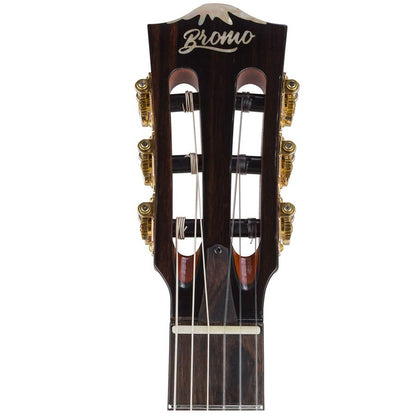 Bromo BEN2CTBK Електро-акустична класическа китара с найлонови струни, Fusion Craft, Hollow Body Cutaway, Amara Ebony, Trans Black гланц, включен твърд куфар