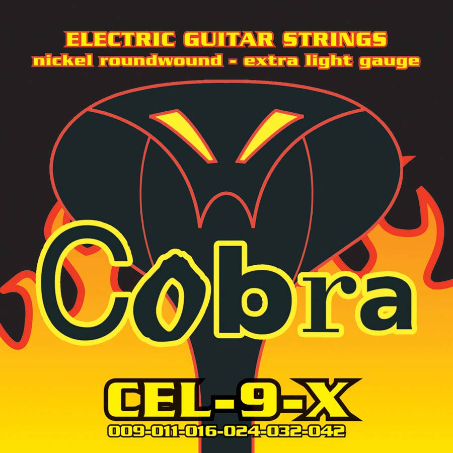Cobra CEL9X Комплект струни за електрическа китара Nickel Roundwound, Extra Light 009–042
