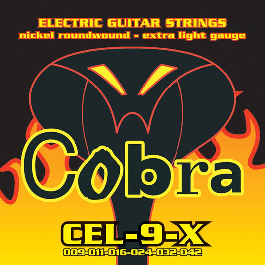 Cobra CEL9X Комплект струни за електрическа китара Nickel Roundwound, Extra Light 009–042