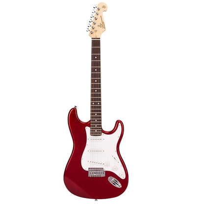 SX ED1CAR Електрическа китара Stratocaster, червен, калъф