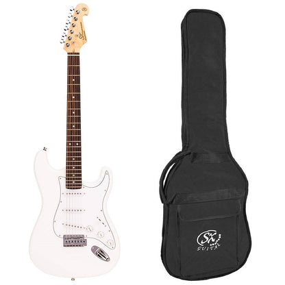 SX ED1WT Електрическа китара Stratocaster, бял, калъф