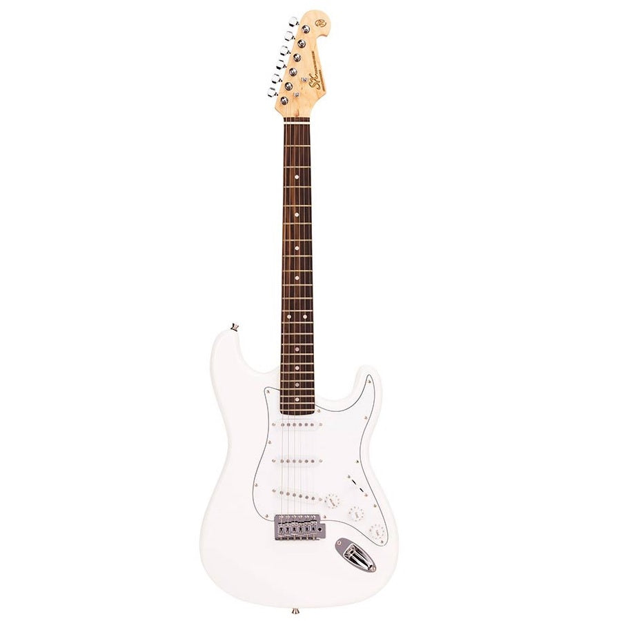 SX ED1WT Електрическа китара Stratocaster, бял, калъф