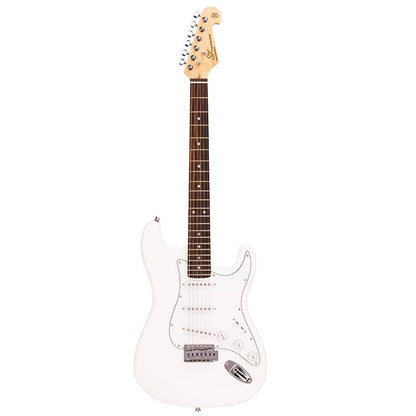 SX ED1WT Електрическа китара Stratocaster, бял, калъф