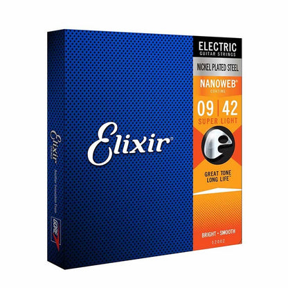 Elixir Nanoweb EL12002 Комплект 6 струни за електрическа китара 009–042