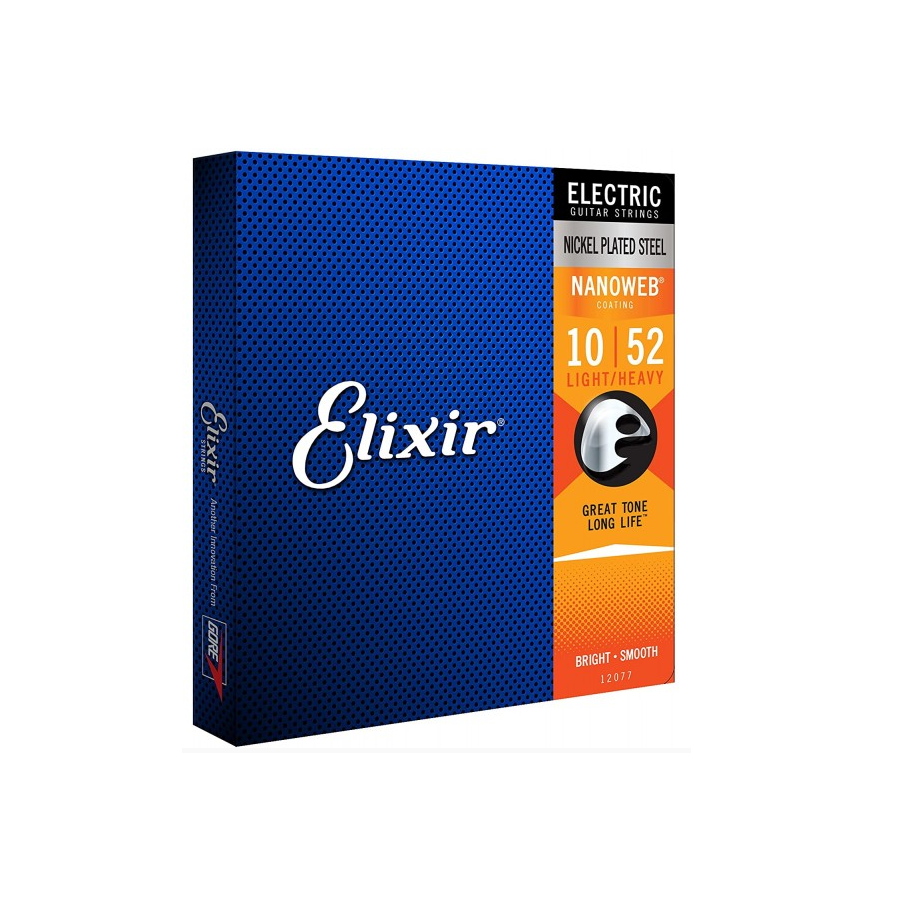 Elixir Nanoweb EL12077 Комплект 6 струни за електрическа китара 010–052, Light–Heavy