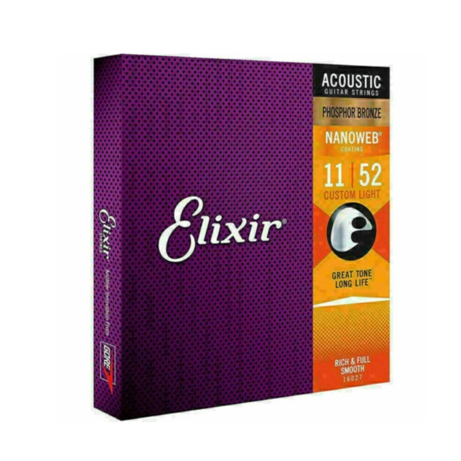 Elixir Nanoweb EL16027 Комплект 6 струни за акустична китара 011–052