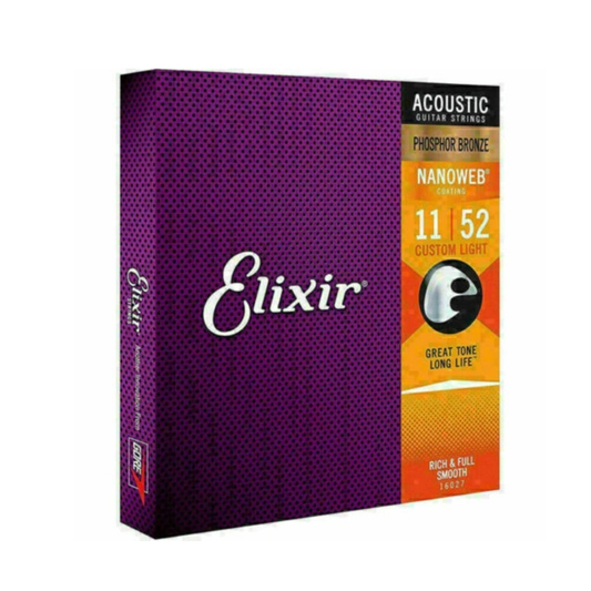 Elixir Nanoweb EL16027 Комплект 6 струни за акустична китара 011–052