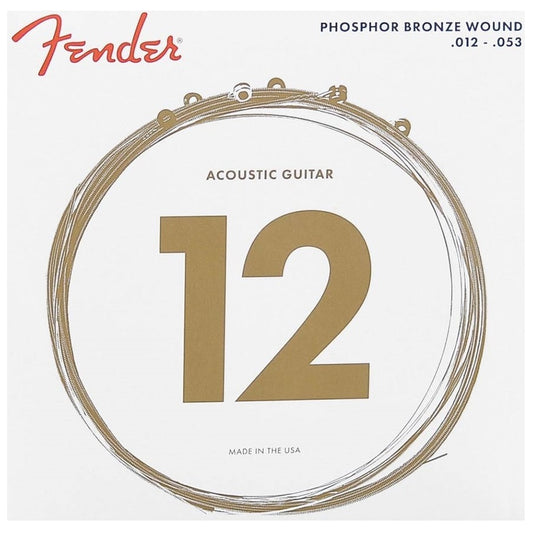Fender F60L Комплект струни за акустична китара, фосфорен бронз, light 012–053