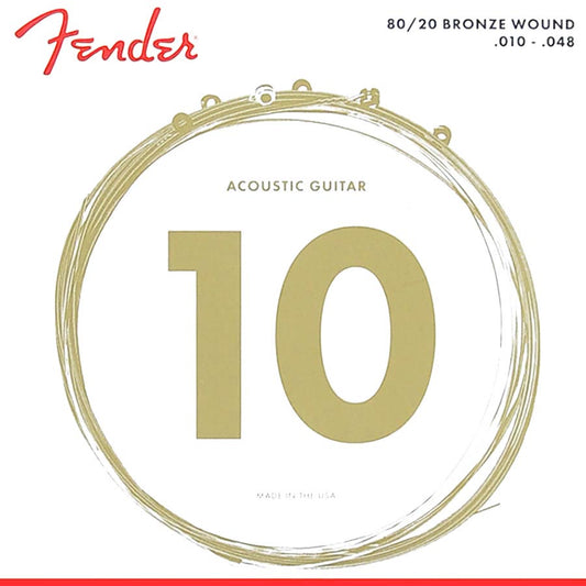 Fender F70XL Комплект струни за акустична китара, 80/20 bronze, extra light 010–048
