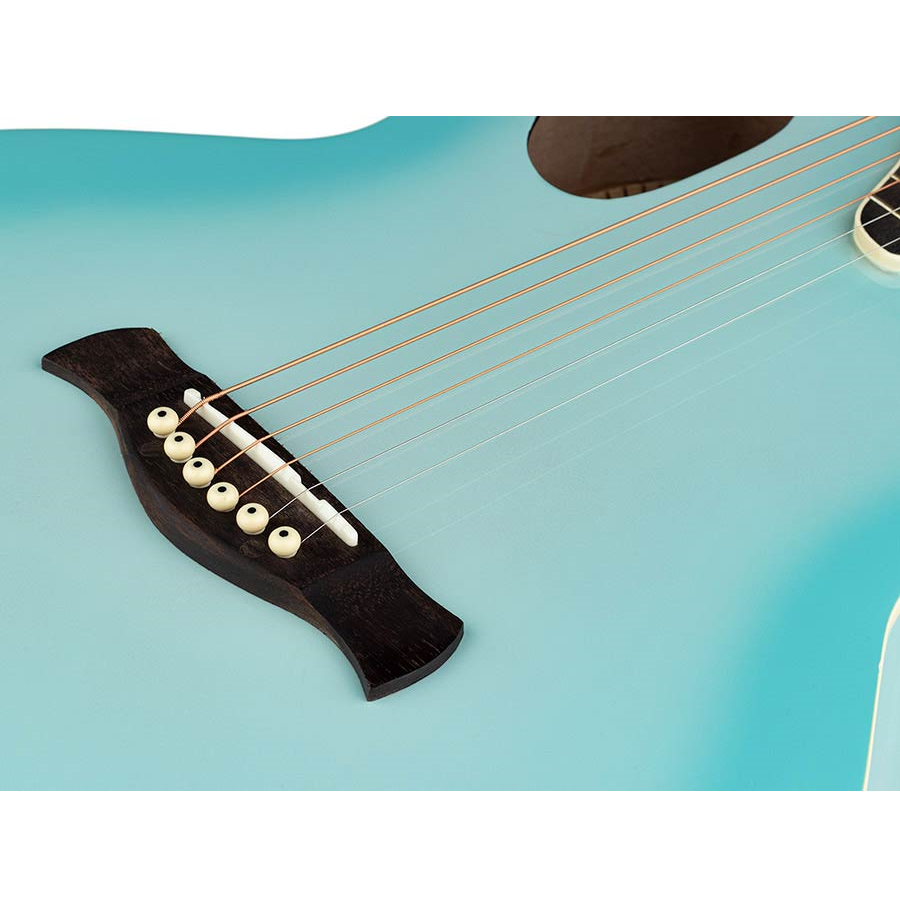 Nashville GOF105SBU Акустична китара с асиметричен резонаторен отвор, Quilted Agathis, небесносин преливащ гланцов завършек