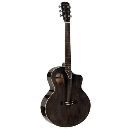 Nashville GOF110TBK Акустична китара с асиметричен резонаторен отвор, Quilted Agathis, прозрачно черно гланцово покритие