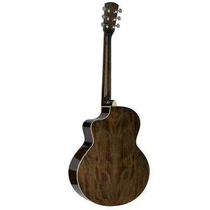 Nashville GOF110TBK Акустична китара с асиметричен резонаторен отвор, Quilted Agathis, прозрачно черно гланцово покритие