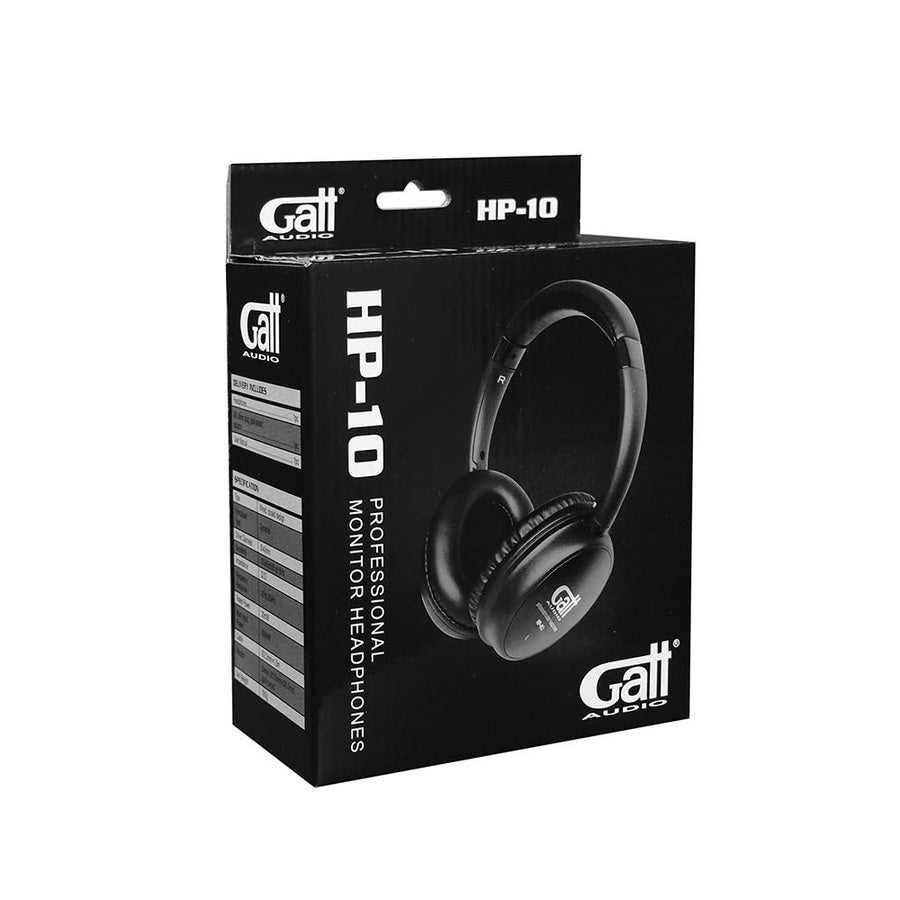 Gatt Audio HP10 Професионални over-ear сгъваеми слушалки, кабел 1,5 m, включен адаптер