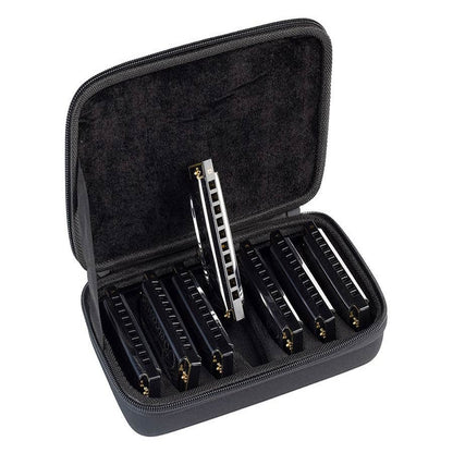 Belcanto HRM207 Комплект от 7 диатонични устни хармоники Blues Harp, с калъф