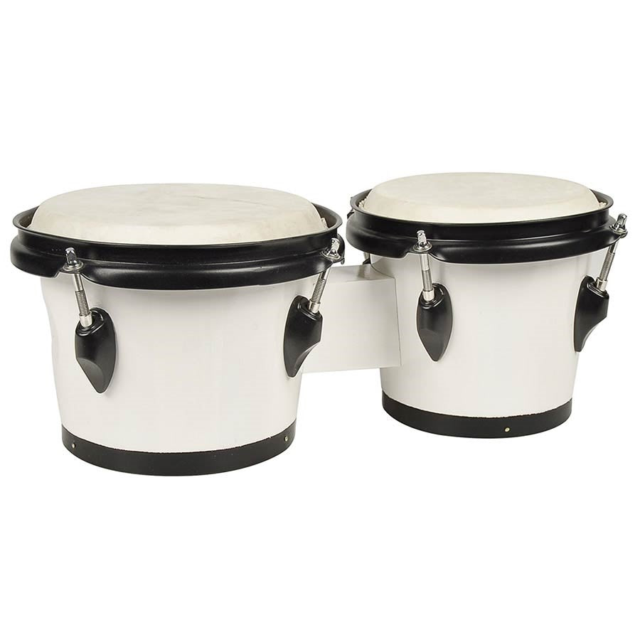 Hayman BG402WH Бонго от масивна дървесина, с мембрани от естествена кожа, бял