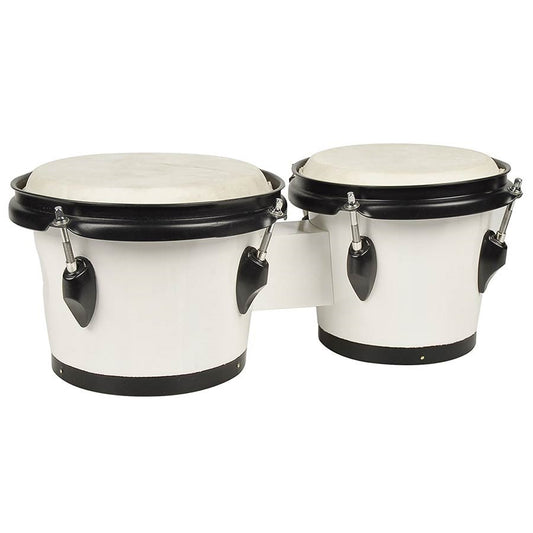 Hayman BG402WH Бонго от масивна дървесина, с мембрани от естествена кожа, бял