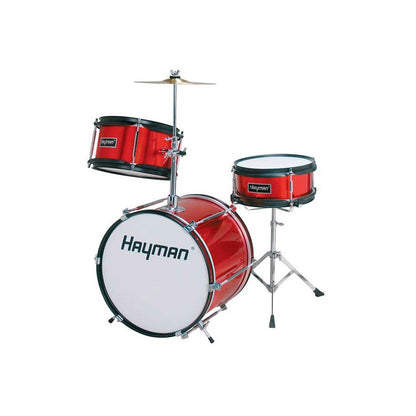 Hayman HM30MR Детски комплект акустични барабани за 3-5 години, с включени аксесоари, металик червено