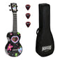 Mahalo MA1HEBK Комплект сопрано укулеле, Heart Black, калъф, 3 перца