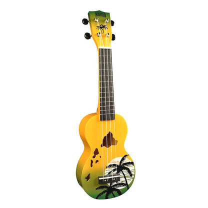 Mahalo MD1HAGNB Комплект сопрано укулеле, Green Yellow Burst, калъф, 3 перца