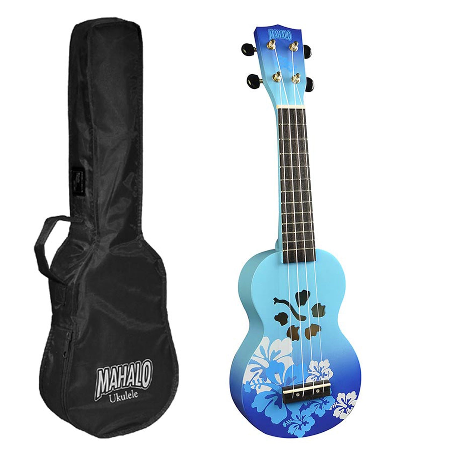 Mahalo MD1HBBUB Комплект сопрано укулеле, Blue Burst, калъф, 3 перца