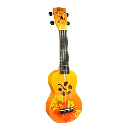Mahalo MD1HBORB Комплект сопрано укулеле, Orange Burst, калъф, 3 перца