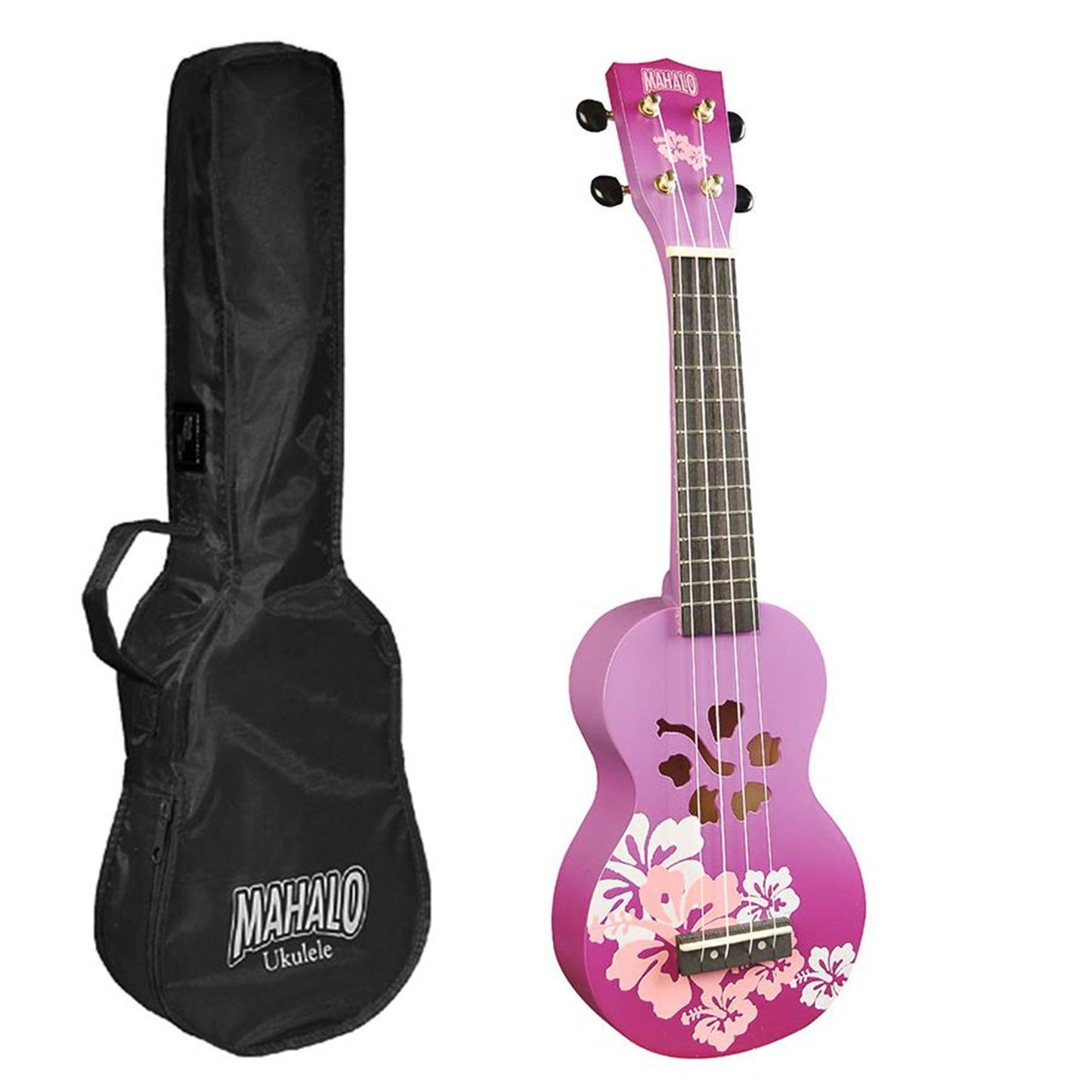 Mahalo MD1HBPPB Комплект сопрано укулеле, Purple Burst, калъф, 3 перца