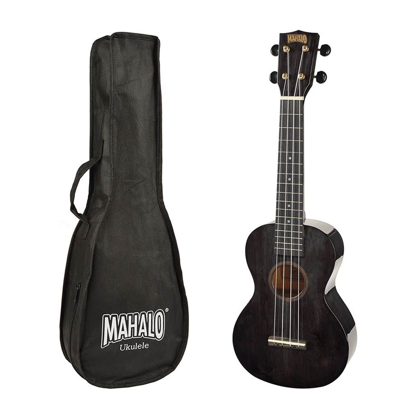 Mahalo MH2LTBK Комплект концертно укулеле, за лева ръка, калъф, Transparent black