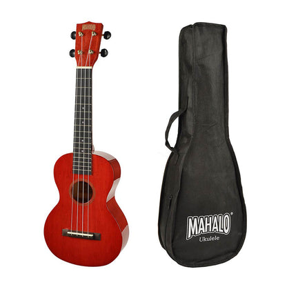 Mahalo MH2LTWR Комплект концертно укулеле, за лева ръка, калъф, Transparent wine red