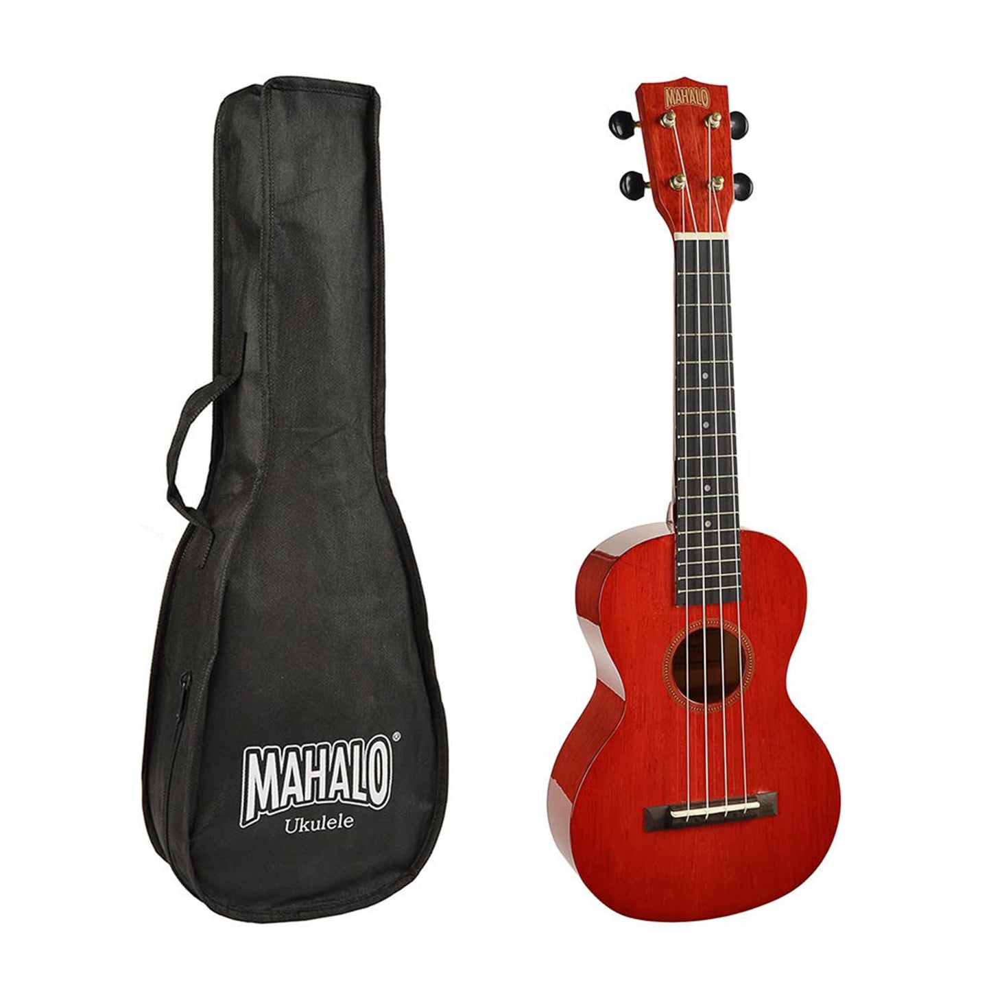 Mahalo MH2TWR Комплект концертно укулеле, калъф, Transparent wine red