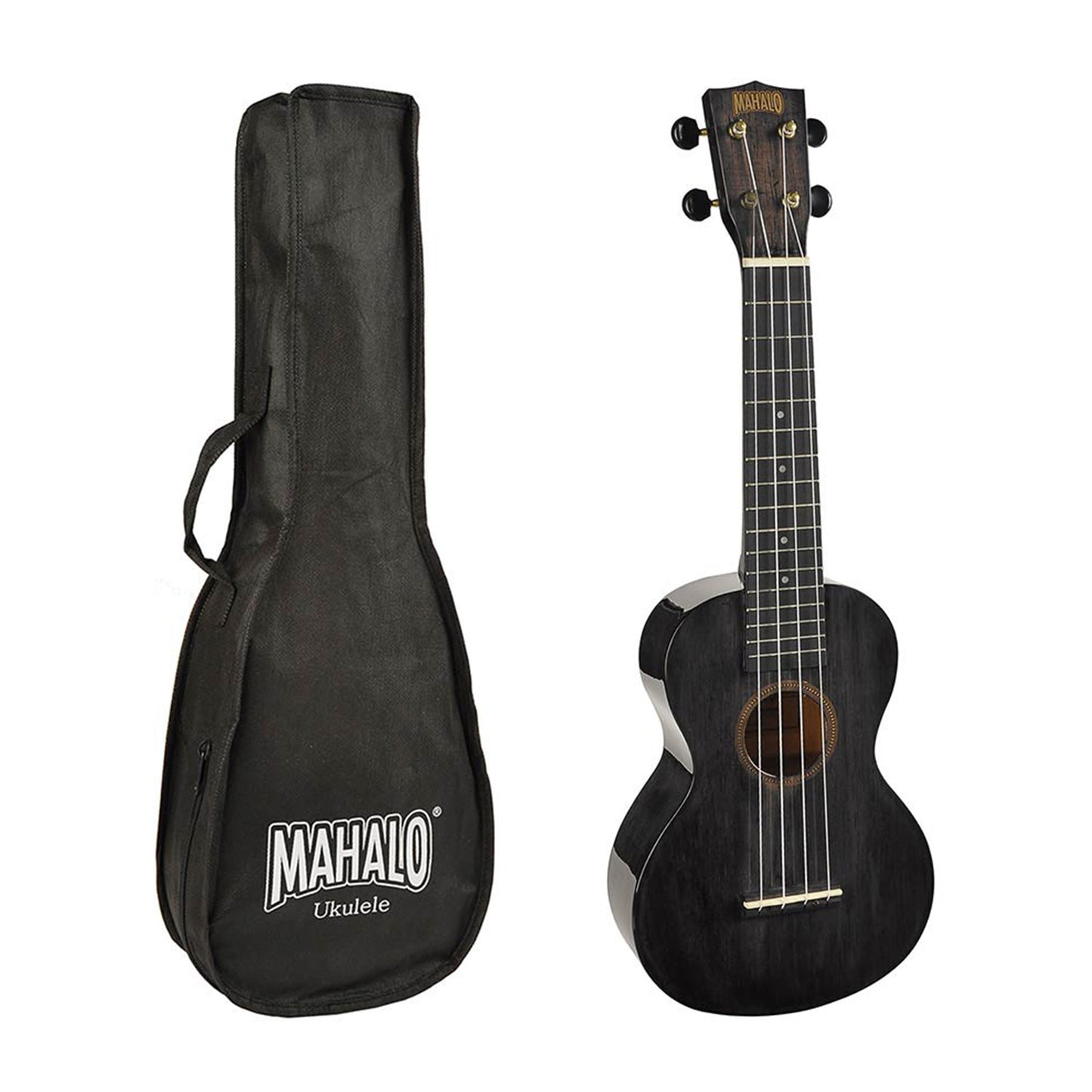 Mahalo MH2WTBK Комплект концертно укулеле, калъф, 3 перца, Transparent Black