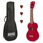Mahalo MK1TRD Комплект сопрано укулеле, Transparent red, калъф, 3 перца