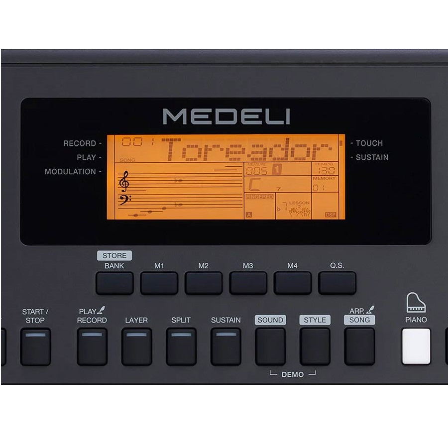 Medeli MK200 Електронна йоника, 61 динамични клавиша, 585 тона, 202 ритъма, USB-MIDI