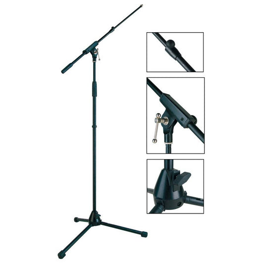 Boston MS1425BK Stage Pro Series Микрофонна стойка с телескопично рамо, черна