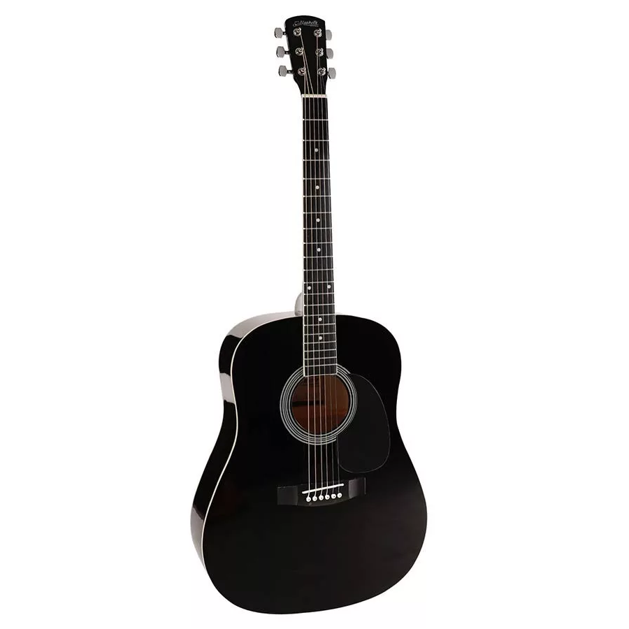 Nashville GSD60BKBasic1 Комплект акустична китара Dreadnought с аксесоари, черен гланц