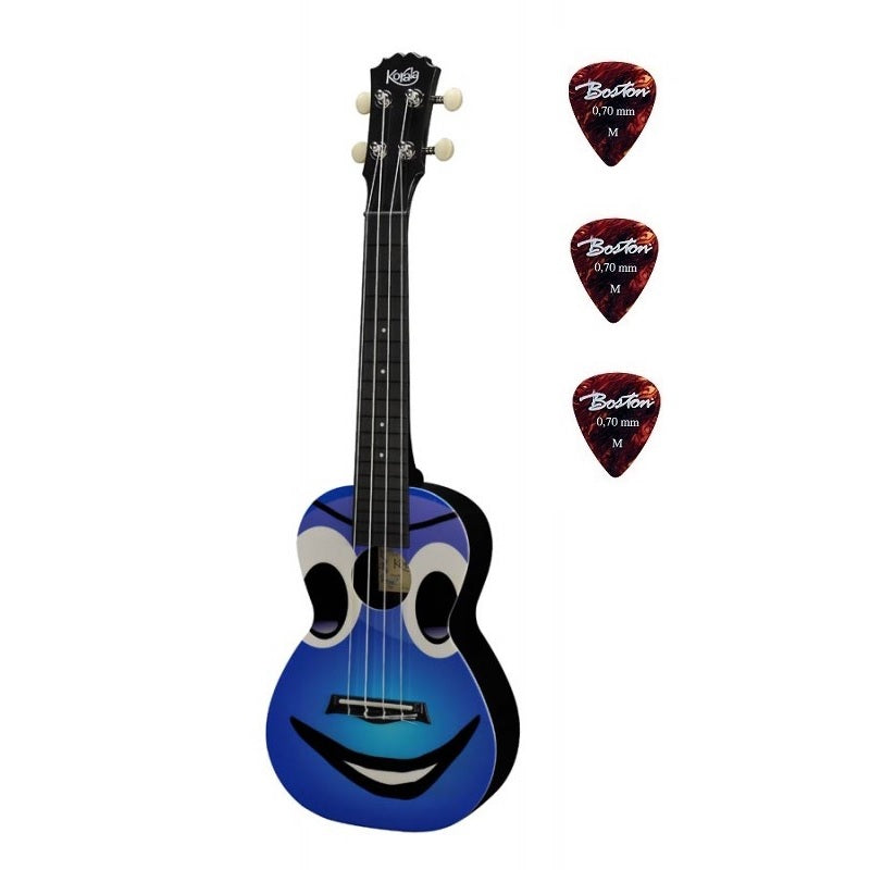 Korala PUC3015 Комплект концертно укулеле, 3 перца, Happy Print