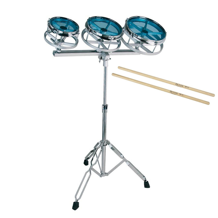Hayman RTT6810 Комплект рототоми, 6” 8” 10”, със стойка и включени палки, хром